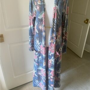Lularoe longe sleeve floral duster cardigan